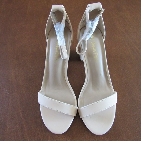 Dream Paris Shoes - Dream Pairs Chunk Nude High Heel Sandals Size Womens US 5.5 UK 3.5 EUR 36.5
